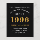 1996 Budget 30e verjaardagsuitnodiging Zwart Goud Flyer (Voorkant)