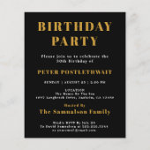 1996 Budget 30th Birthday Invitation Black Gold Flyer (Achterkant)