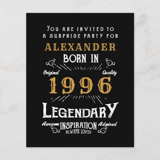 1996 Budget 30th Birthday Invitation Legend Flyer (Voorkant)