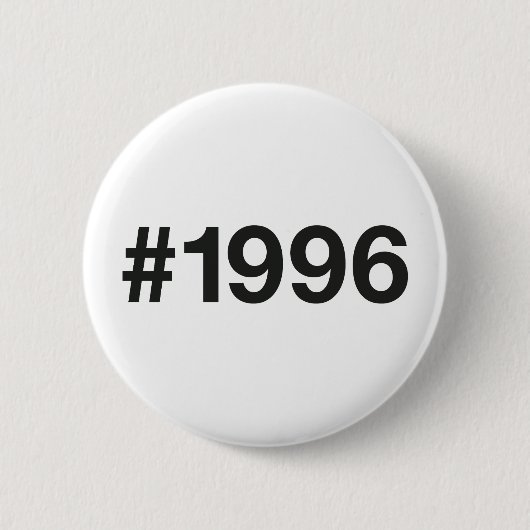 1996 Hashtag 27 Birthday Jubileum Ronde Button 5,7 Cm (Voorkant)