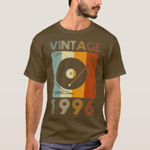 1996 Retro Record Player Verjaardag Vinyl T-shirt