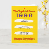 1996 Toplijst Verjaardag Kaart (Gele Bloem)