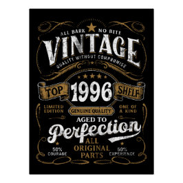 1996 Verjaardag Gerijpt Tot In De Perfectie Retro  Perfect Poster
