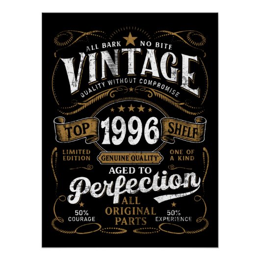 1996 Verjaardag Gerijpt Tot In De Perfectie Retro  Perfect Poster (Voorkant)