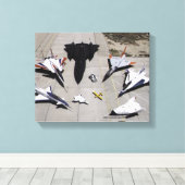 1997 Dryden Research Vliegtuig Fleet on Ramp Canvas Afdruk (Insitu (Houten vloer))