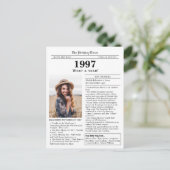 1997 Newspaper Birthday postcard Briefkaart (Staand voorkant)