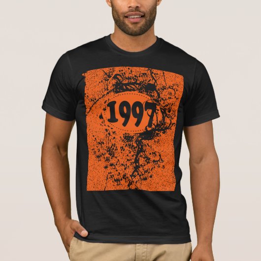 1997 - Oranje, zwarte retro - T-shirt (Voorkant)