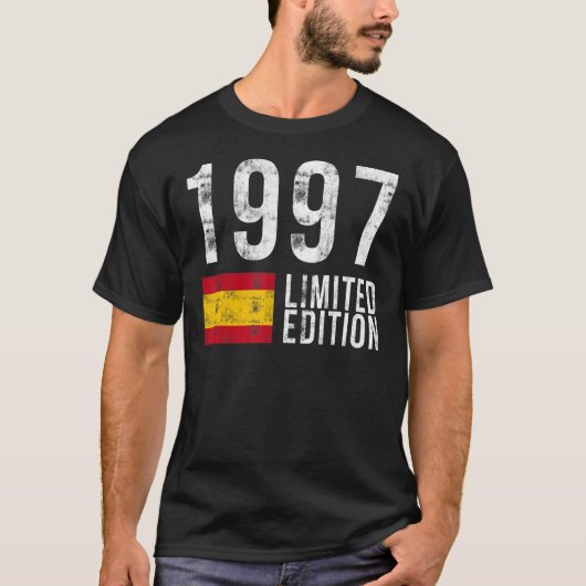 1997 Spanje met de vlag van Birthday T-shirt (Voorkant)