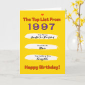 1997 Top Lijst Verjaardag Kaart (Gele Bloem)