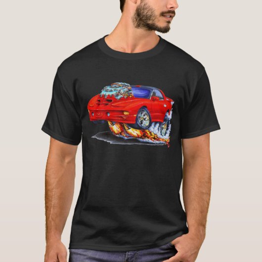1998-02 Firebird Trans Am Red Car T-shirt (Voorkant)