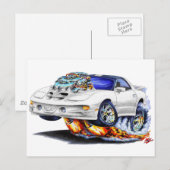 1998-02 Firebird Trans Am White Car Briefkaart (Voorkant / Achterkant)