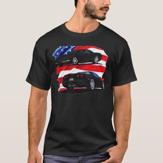 1998-04 Corvette Black Car T-shirt (Voorkant)
