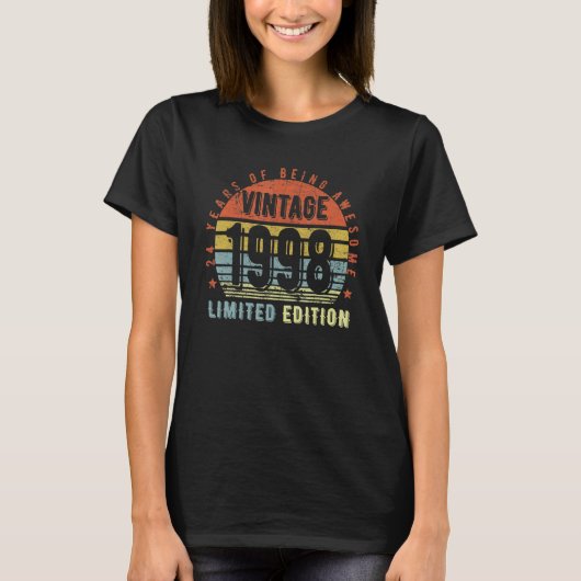 1998 1998 24e verjaardag t-shirt (Voorkant)
