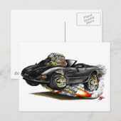 1998-2004 Corvette Black Convertible Briefkaart (Voorkant / Achterkant)