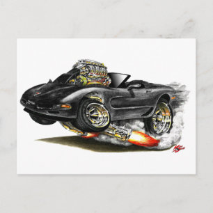 1998-2004 Corvette Black Convertible Briefkaart