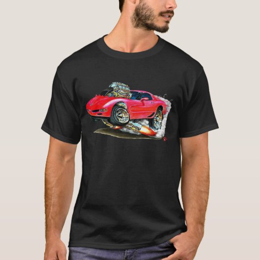 1998-2004 Corvette Red Car T-shirt (Voorkant)