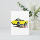 1998-2004 Corvette Yellow Convertible Briefkaart (Staand voorkant)
