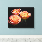 1998 - Gele en roze rozen Canvas Afdruk (Insitu (Houten vloer))