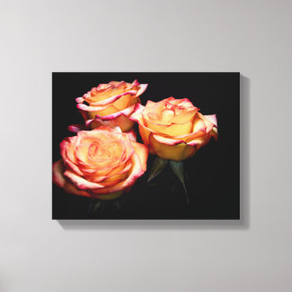 1998 - Gele en roze rozen Canvas Afdruk