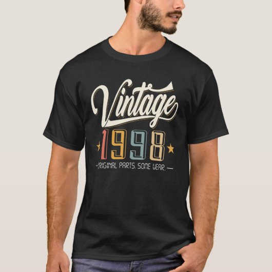  1998 originele onderdelen Draag de Retro 25th B T-shirt (Voorkant)