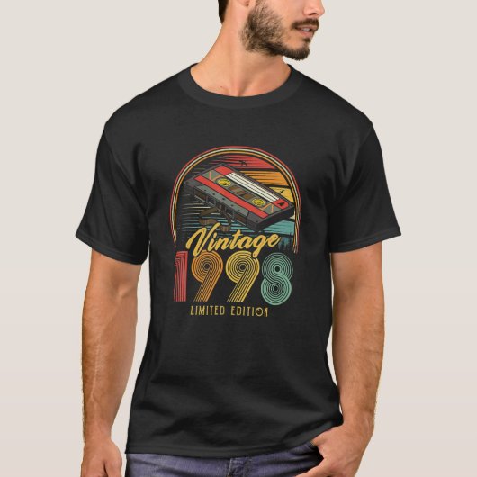  1998 Retro Cassette 1998 24e verjaardag 24 T-shirt (Voorkant)