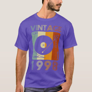 1998 Retro Record Player Verjaardag Vinyl T-shirt
