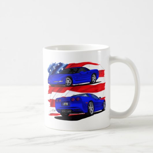 1999-04 Corvette Blue Car Koffiemok (Rechts)