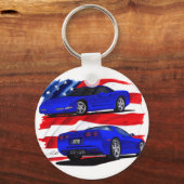 1999-04 Corvette Blue Car Sleutelhanger (Voorkant)