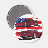 1999-04 Corvette maroon Magneet (Voorkant / Achterkant)