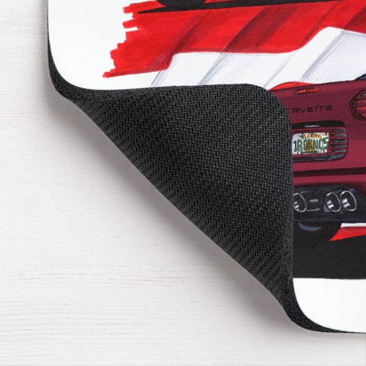 1999-04 Corvette maroon Muismat (Hoek)