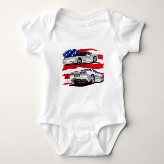 1999-04 Corvette White Car Romper (Voorkant)