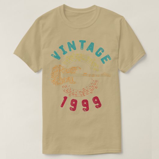  1999 Birthday Limited Edition Guitar Music T-shirt (Design voorkant)
