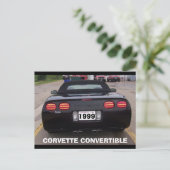 1999 CORVETTE CONVERTIBEL ACHTERZIJDE UITZICHT BRIEFKAART (Staand voorkant)