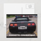 1999 CORVETTE CONVERTIBEL ACHTERZIJDE UITZICHT BRIEFKAART (Voorkant / Achterkant)