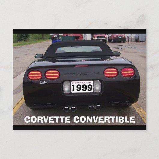 1999 CORVETTE CONVERTIBEL ACHTERZIJDE UITZICHT BRIEFKAART (Voorkant)