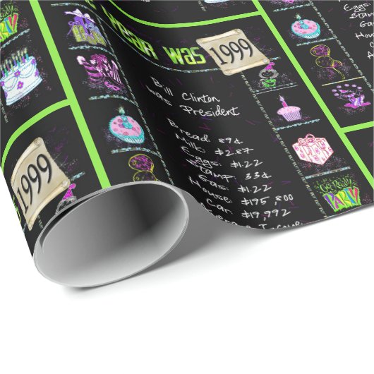 1999 Geboortejaar Trivia Cadeaupapier (Rol Hoek)