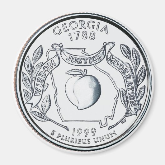 1999 Georgia State Quarter magneet (Voorkant)