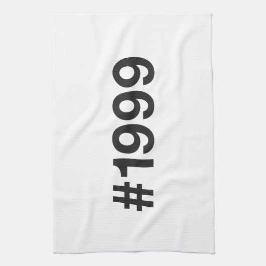 1999 Hashtag 26 Verjaardag Jubileum Theedoek (Verticaal)