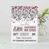 1999 High School College Reunion Uitnodiging (Staand voorkant)