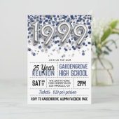1999 High School College Reunion Uitnodiging (Staand voorkant)
