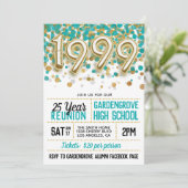 1999 High School College Reunion Uitnodiging (Staand voorkant)