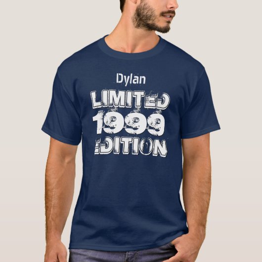 1999 Ltd Ed 16th Birthday of Any Year Navy W16D T-shirt (Voorkant)