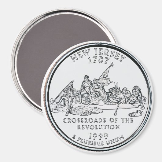 1999 New Jersey State Quarter magneet (Voorkant / Achterkant)
