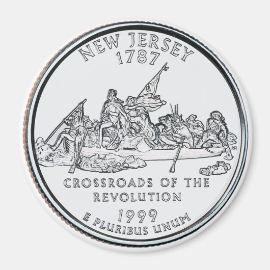 1999 New Jersey State Quarter magneet (Voorkant)