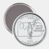 1999 Pennsylvania State Quarter magneet (Voorkant / Achterkant)