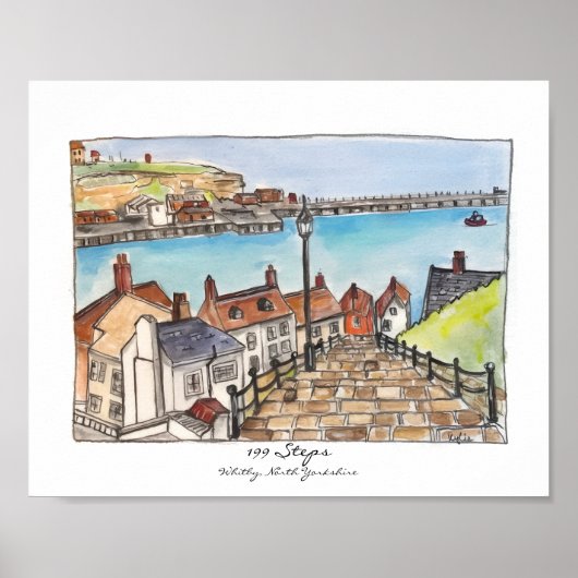 199 Steps, Whitby, North Yorkshire Poster (Voorkant)