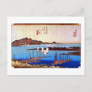 19. 江 尻 宿, 広 Ejiri-juku, Hiroshige, Ukiyo-e Briefkaart