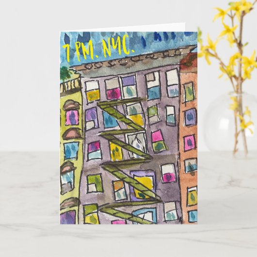 19:00 NYC Dankbaarheid Wenskaart w/Enveloope Kaart (Gele Bloem)