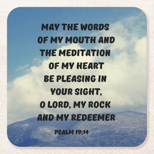 19:14 mei de woorden van mijn mond kartonnen onderzetters (Voorkant)