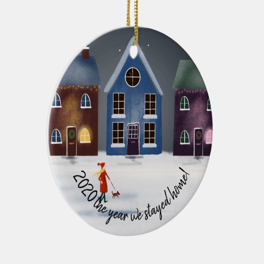 19-2020 het jaar dat we thuisbleven keramisch ornament (Rechts)